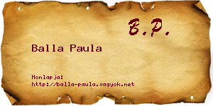 Balla Paula névjegykártya