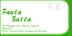 paula balla business card